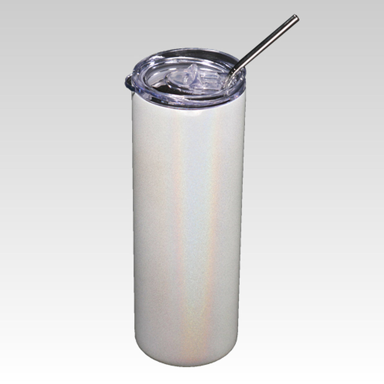 Sublimation Skinny White Tumbler with Handle, Metal Straw And Slide Lid, 16  OZ 4 Pack