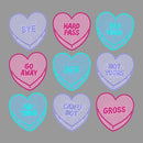 Rhinestone Transfer Designs - Ready to Press | Anti Love Candy Hearts