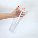 Clear 24oz Double Wall Insulated Acrylic Plastic Cup | Snow Globe Tumbler