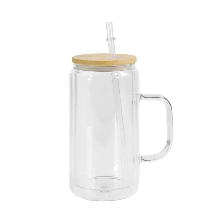 16oz Snow globe Sublimation Glass Cups with Handle | Sublimation Tumbl