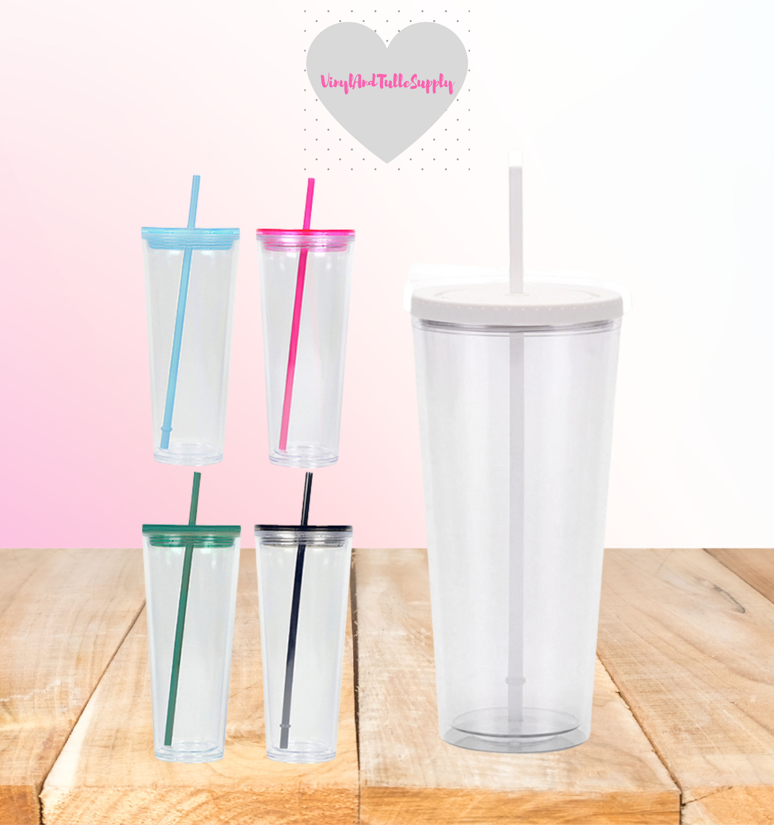 25oz Color Acrylic Snow Globe Tumbler