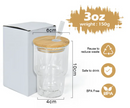 Mini Snow globe glass 3oz clear tumblers | Snowglobe Tumbler