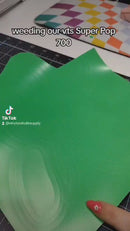VTS Super Pop 700 Heat Transfer Vinyl | Thick HTV | Raised 3D Foam | 2 Tone Vinyl  - Black and Neon Green