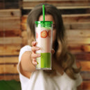 Clear 18oz Skinny Double Wall Insulated Plastic Tumbler | Snow Globe Tumbler | Snowglobe Tumblers