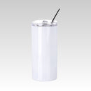 Stainless Steel Skinny Tumbler with Straw 16 oz