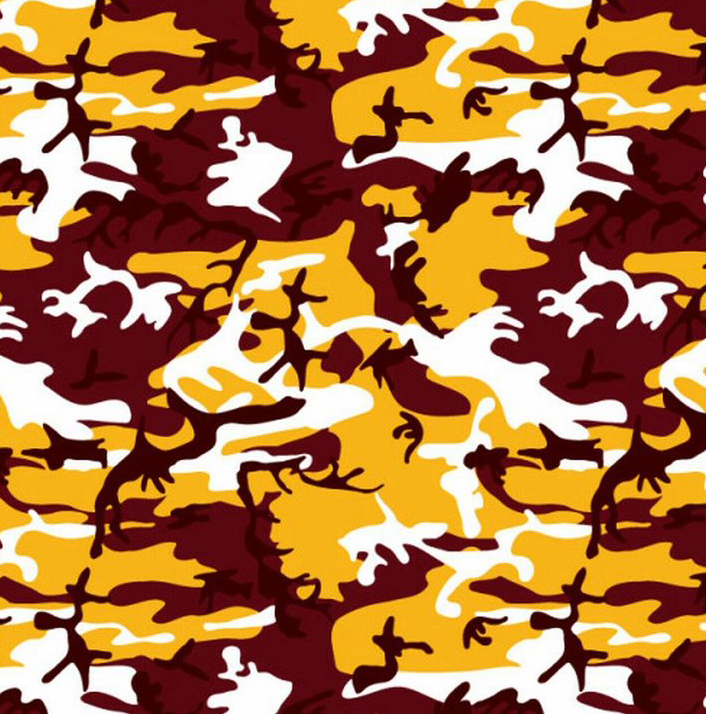 Pattern Permanent Vinyl- Maroon Yellow Army Camo Permanent Vinyl  Printed Permanent Vinyl