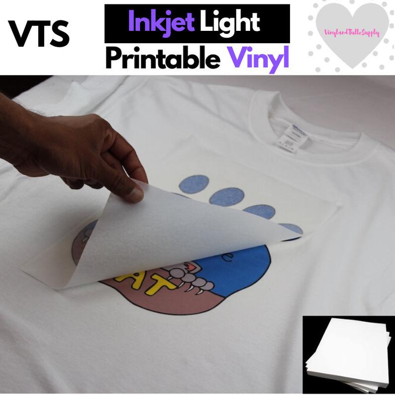 VTS Dark Fabric Inkjet Iron-On Printable Vinyl, 8.5 x 11 50 pack, dar