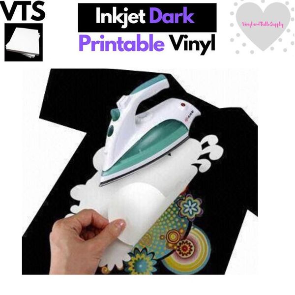 Printable Heat Transfer Vinyl Paper Inkjet Printer Iron on HTV for Dark  Fabrics or T-shirts, A4 Size Pack of 10