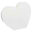 WHITE COATED WOOD HEART BLOCK 5.90" X 5.11"
