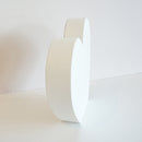 WHITE COATED WOOD HEART BLOCK 5.90" X 5.11"