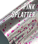 Pink Splatter Chrome VTS Holographic Pattern HTV | Heat Transfer Vinyl | Holographic Pattern HTV