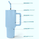 40oz Matte Sublimation Tumblers With Handle & Straw | Silicone Straw | 40 oz Tumbler