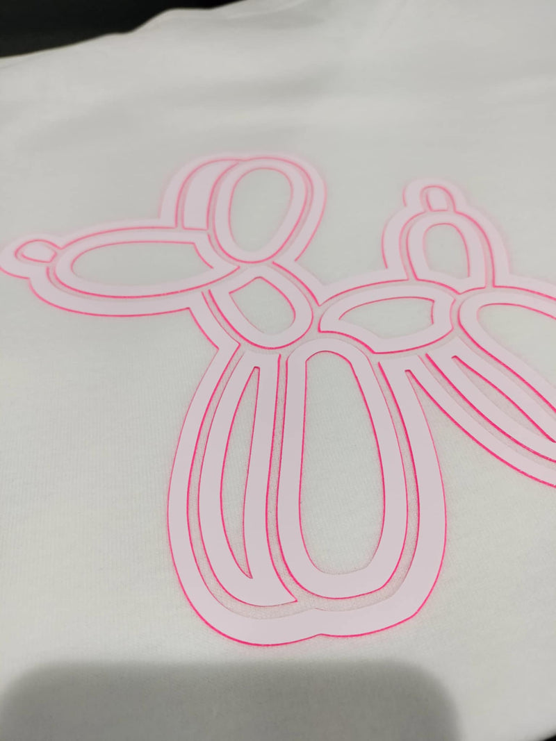 VTS Super Pop 700 Heat Transfer Vinyl | Thick HTV | Raised 3D Foam | 2 Tone Vinyl - White & Hot Pink