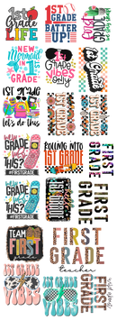 Premade Gang Sheets 22" x 60" | First Grade Gang Sheet | Back to school Gang Sheet| Prebuilt Gang Sheet