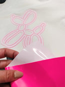 VTS Super Pop 700 Heat Transfer Vinyl | Thick HTV | Raised 3D Foam | 2 Tone Vinyl - White & Hot Pink