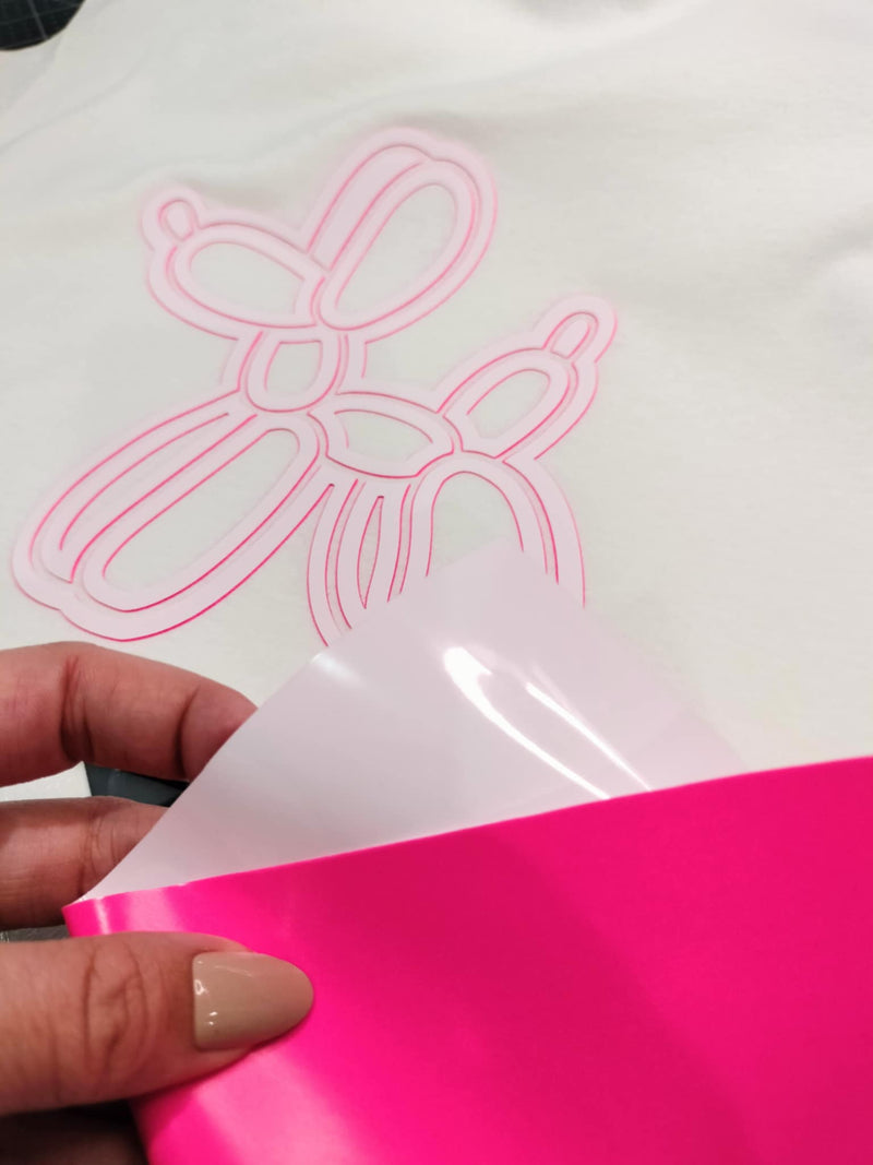 VTS Super Pop 700 Heat Transfer Vinyl | Thick HTV | Raised 3D Foam | 2 Tone Vinyl - White & Hot Pink