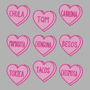 Rhinestone Transfer Designs - Ready to Press | Spanish Candy Hearts
