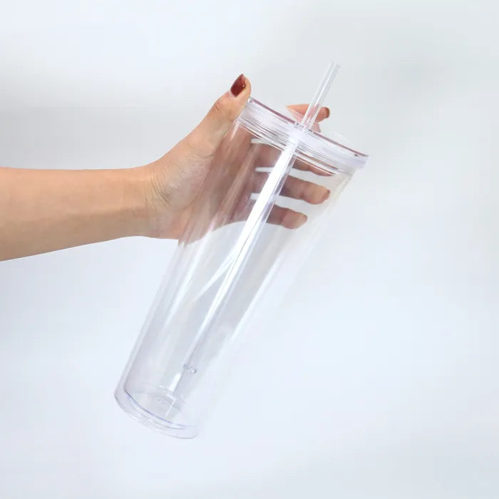 24 oz clear plastic tumblers Clear 24oz Double Wall Insulated Acrylic Plastic Cup