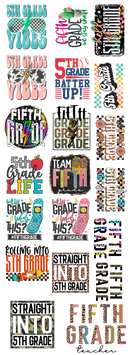 Premade Gang Sheets 22" x 60" | Fifth Grade Gang Sheet | Back to school Gang Sheet| Prebuilt Gang Sheet