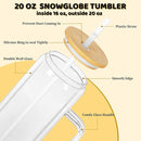 20oz Glass Snow Globe Cup With Handle | Snowglobe Tumblers