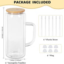 20oz Glass Snow Globe Cup With Handle | Snowglobe Tumblers