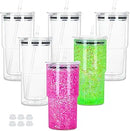 18oz Clear Plastic Snow Globe Cup With Plugs | Snowglobe Tumblers