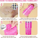 18oz Clear Plastic Snow Globe Cup With Plugs | Snowglobe Tumblers