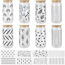Black & White UV DTF Stickers | UV Direct to Film | UV Stickers | 16oz tumbler wraps  | 8 Pack