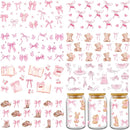 Pink Coquette Bows  UV DTF Stickers | UV Direct to Film | UV Stickers | 16oz tumbler wraps  | 10 Pack