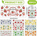Fruits & Sayings DTF Stickers | UV Direct to Film | UV Stickers | 16oz tumbler wraps  | 10 Pack