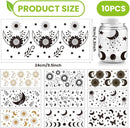 Stars and Moons DTF Stickers | UV Direct to Film | UV Stickers | 16oz tumbler wraps  | 10 Pack