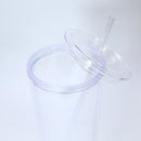 Clear 24oz Double Wall Insulated Acrylic Plastic Cup | Snow Globe Tumbler