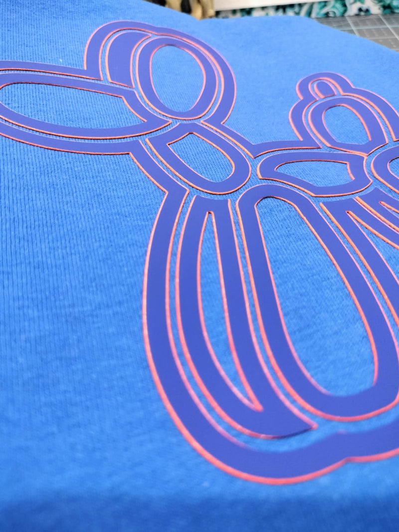 VTS Super Pop 700 Heat Transfer Vinyl | Thick HTV | Raised 3D Foam | 2 Tone Vinyl  - Royal Blue & Orange