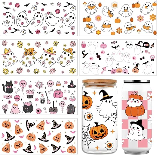 Too Groovy Halloween  UV DTF Stickers | UV Direct to Film | UV Stickers | 16oz tumbler wraps  | 8 Pack