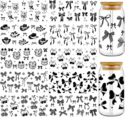 Black Coquette UV DTF Stickers | UV Direct to Film | UV Stickers | 16oz tumbler wraps  | 10 Pack (Copy) (Copy)