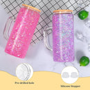 20oz Glass Snow Globe Cup With Handle | Snowglobe Tumblers