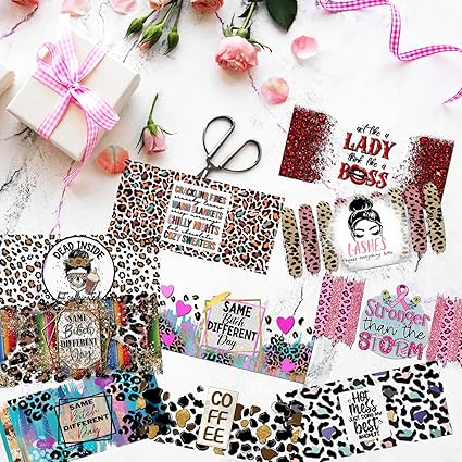 Leopard Print Girlie DTF Stickers | UV Direct to Film | UV Stickers | 16oz tumbler wraps  | 10 Pack