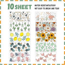 Plants & Butterflies DTF Stickers | UV Direct to Film | UV Stickers | 16oz tumbler wraps  | 10 Pack