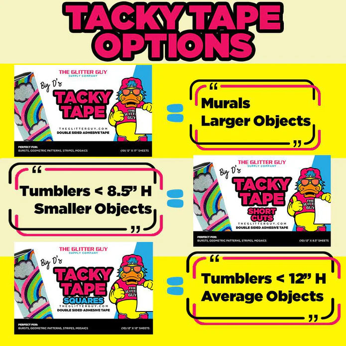 Double Sided Tacky Tape Adhesive Paper | The Glitter Guy