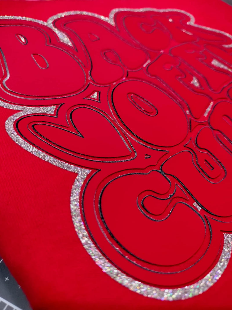 VTS Super Pop 700 Heat Transfer Vinyl | Thick HTV | Raised 3D Foam | 2 Tone Vinyl  - Red & Black