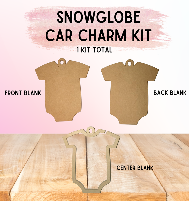 Snowglobe Ornament Kit | Fillable Acrylic Blanks | Car Mirror Charms - Baby Onesie