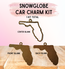 Snowglobe Ornament Kit | Thick 1/4 Fillable Acrylic Blanks | Car Mirror Charms - Florida