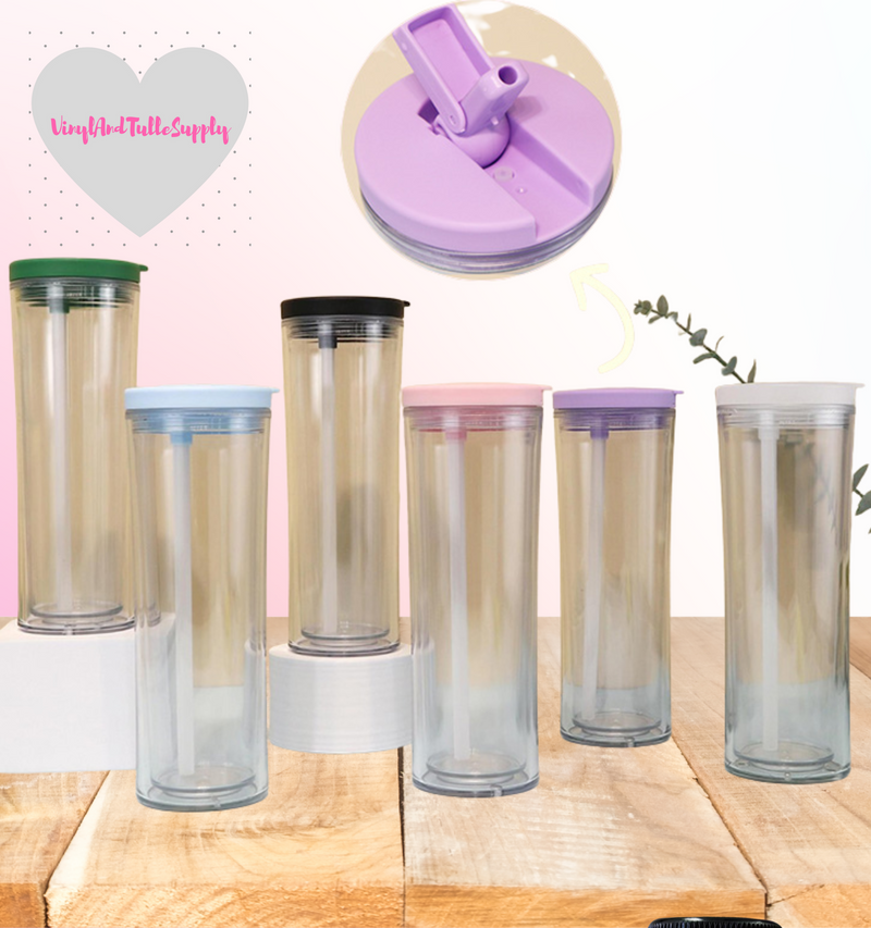 25oz Flip Top Acrylic Snow Globe Tumbler | Snowglobe Tumbler