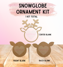 Snowglobe Ornament Kit | Fillable Acrylic Blanks | Car Mirror Charms - Reindeer