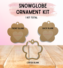 Snowglobe Ornament Kit | Fillable Acrylic Blanks | Car Mirror Charms - Paw Prints