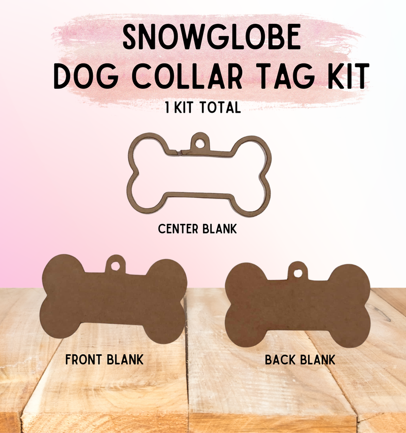 Snow Globe Blanks - Dog Collar Name Tags | Thick 1/8" Fillable Acrylic Blanks | Snow Globe Blanks