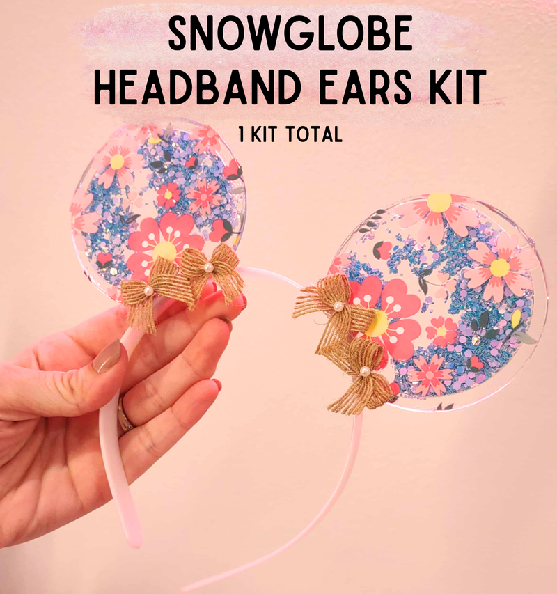 Snow Globe Head Band Ears Kit | Fillable Acrylic Blanks | Head band Accessories