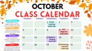 October Craft Class Calendar | Booking | Cricut Classes | Craft Classes