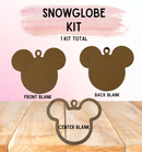 Snowglobe Ornament Kit | Fillable Acrylic Blanks | Car Mirror Charms - Mouse