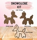 Snowglobe Ornament Kit | Fillable Acrylic Blanks | Car Mirror Charms - Balloon Dog